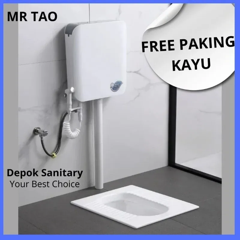 SET TOILET KLOSET JONGKOK MR TAO 506S WITH FLUSH . CLOSET JONGKOK